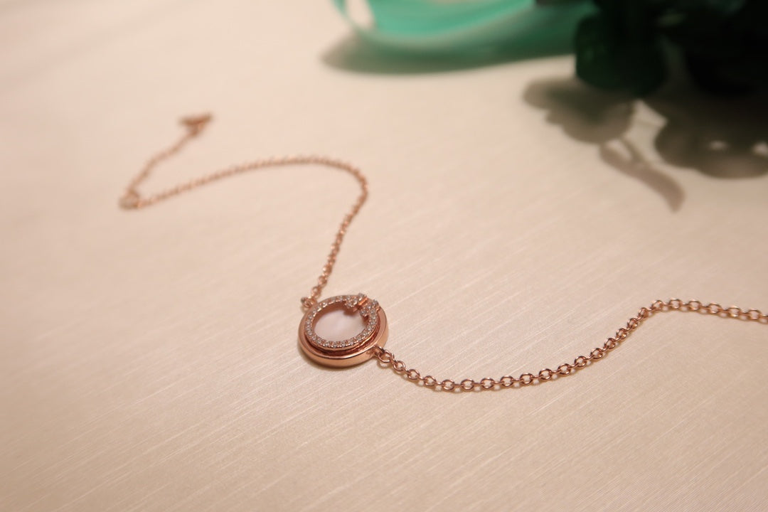 Tiffany Cubic Zirconia Circle Pink Gold Bracelet