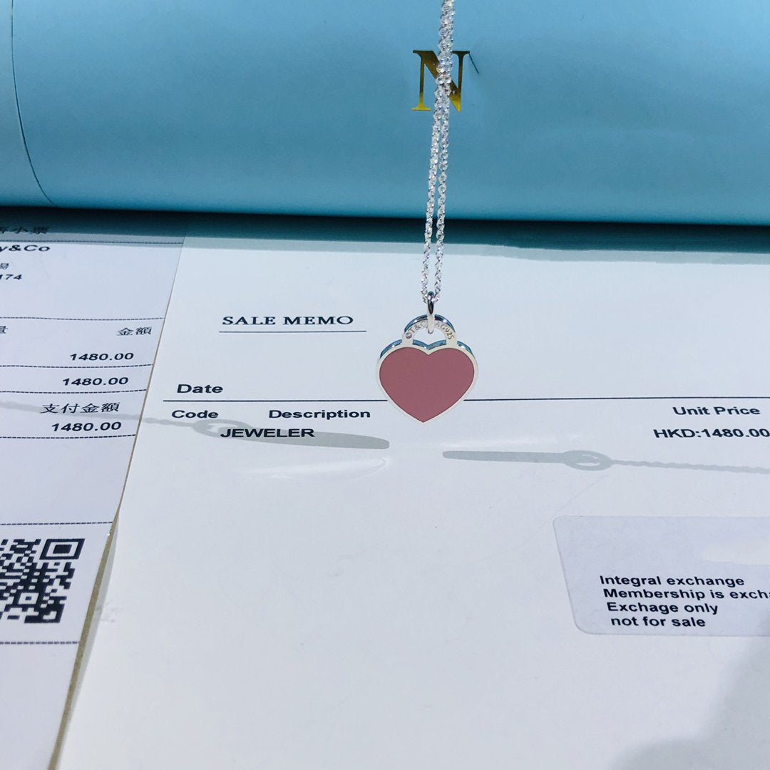 Tiffany Small Heart Tag Pendant Sterling Silver