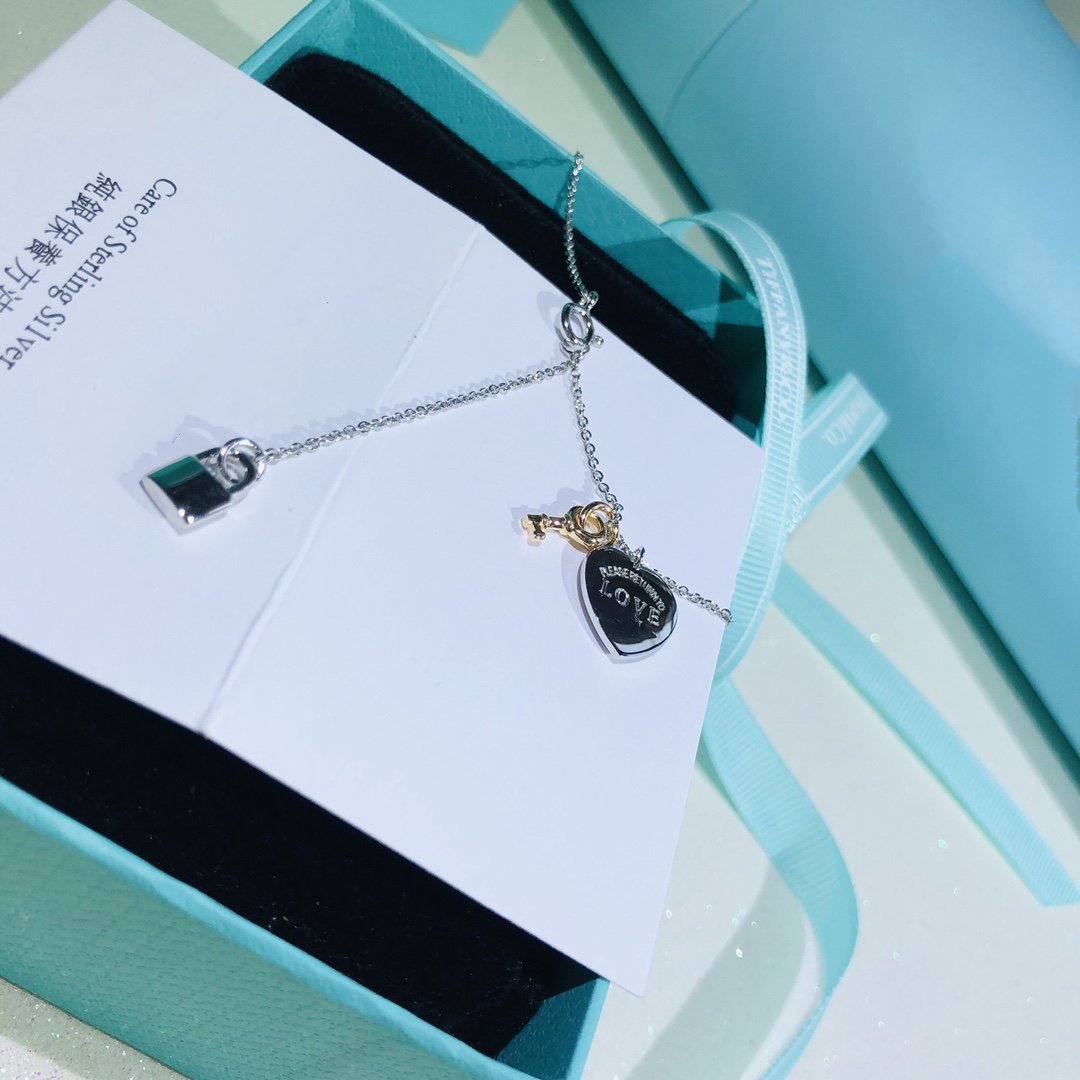 Tiffany Love Heart Tag Key Necklace