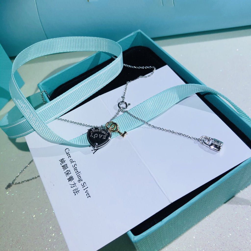 Tiffany Love Heart Tag Key Necklace