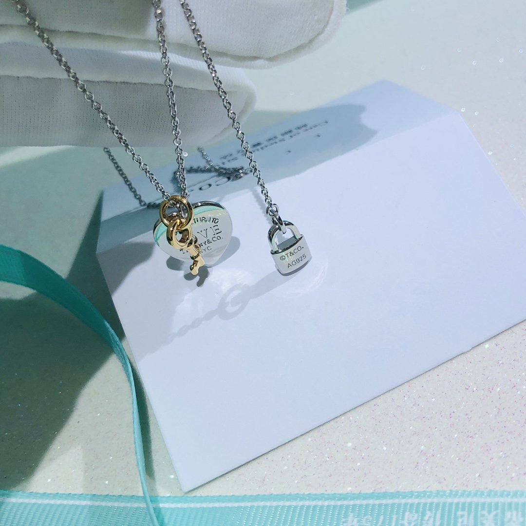 Tiffany Love Heart Tag Key Necklace