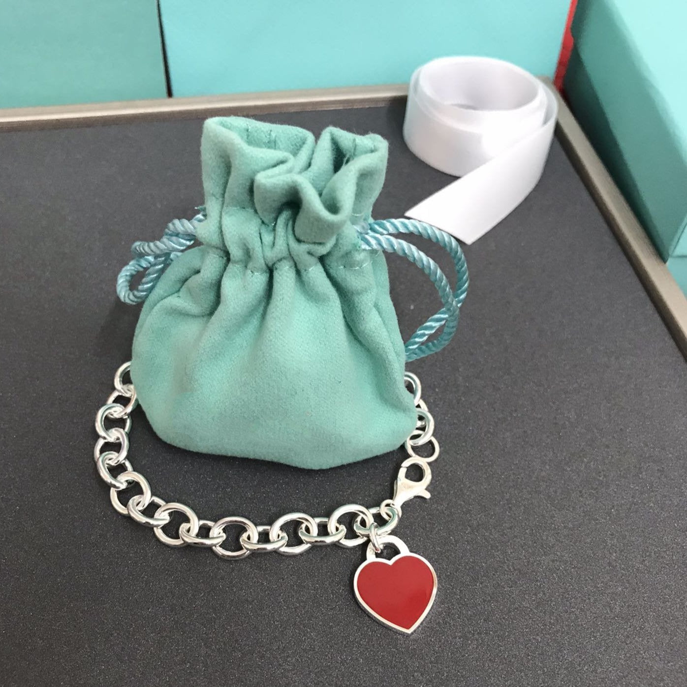 Tiffany Heart Tag Bracelet Silver Medium