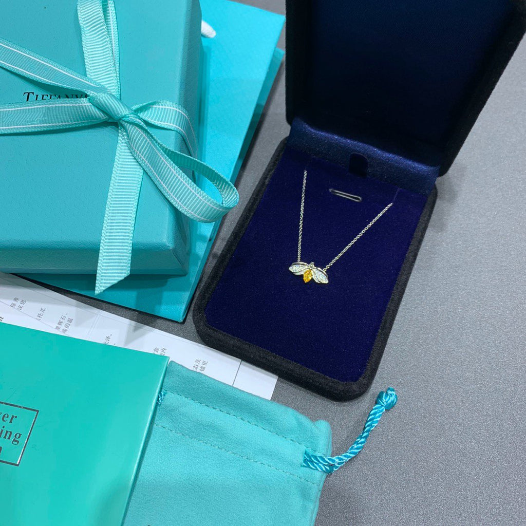 Tiffany Paper Flowers Yellow Cubic Zirconia Firefly Pendant
