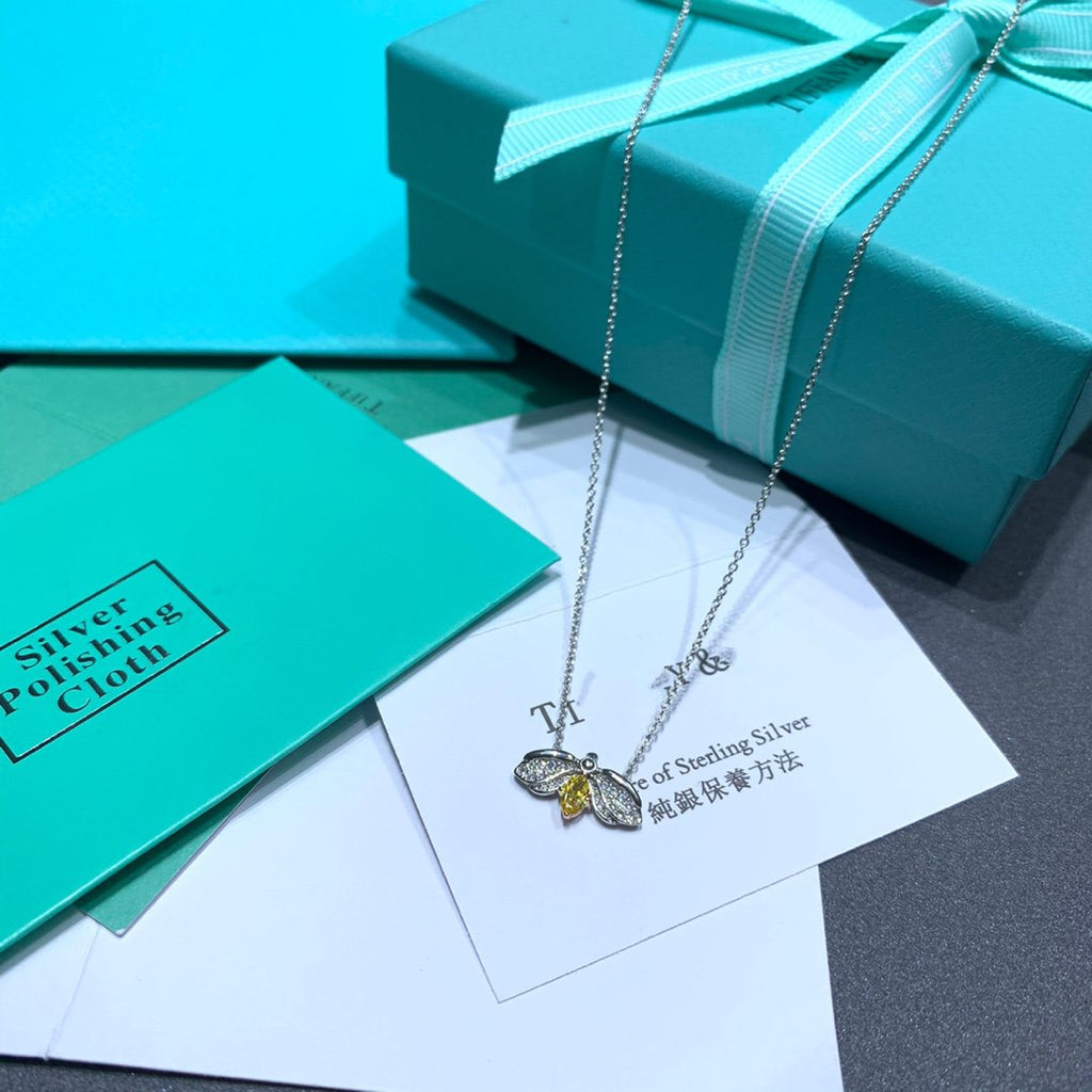 Tiffany Paper Flowers Yellow Cubic Zirconia Firefly Pendant