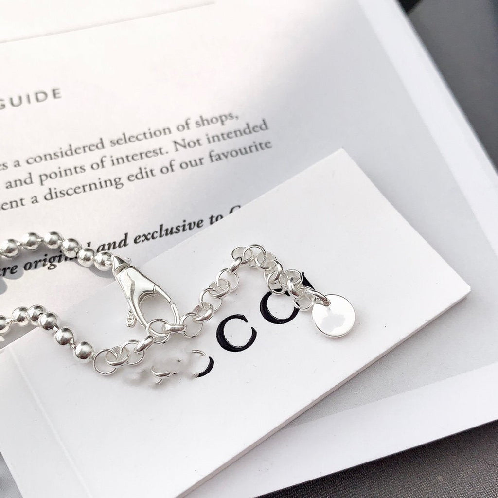 Gucci Interlocking Necklace G Pendant Sterling Silver