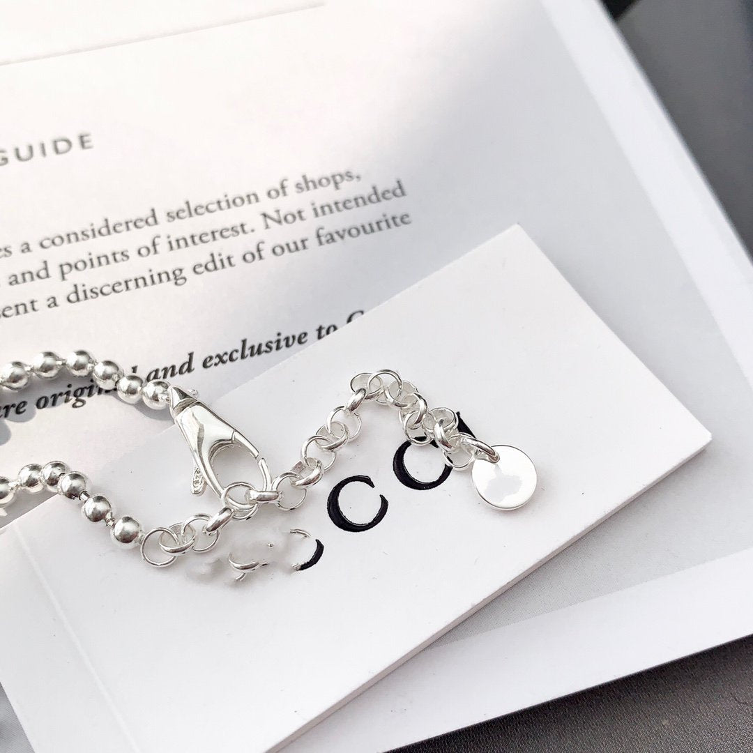 Gucci Interlocking Necklace G Pendant Sterling Silver