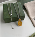 Gucci GG Necklace Pendant Pineapple Pattern
