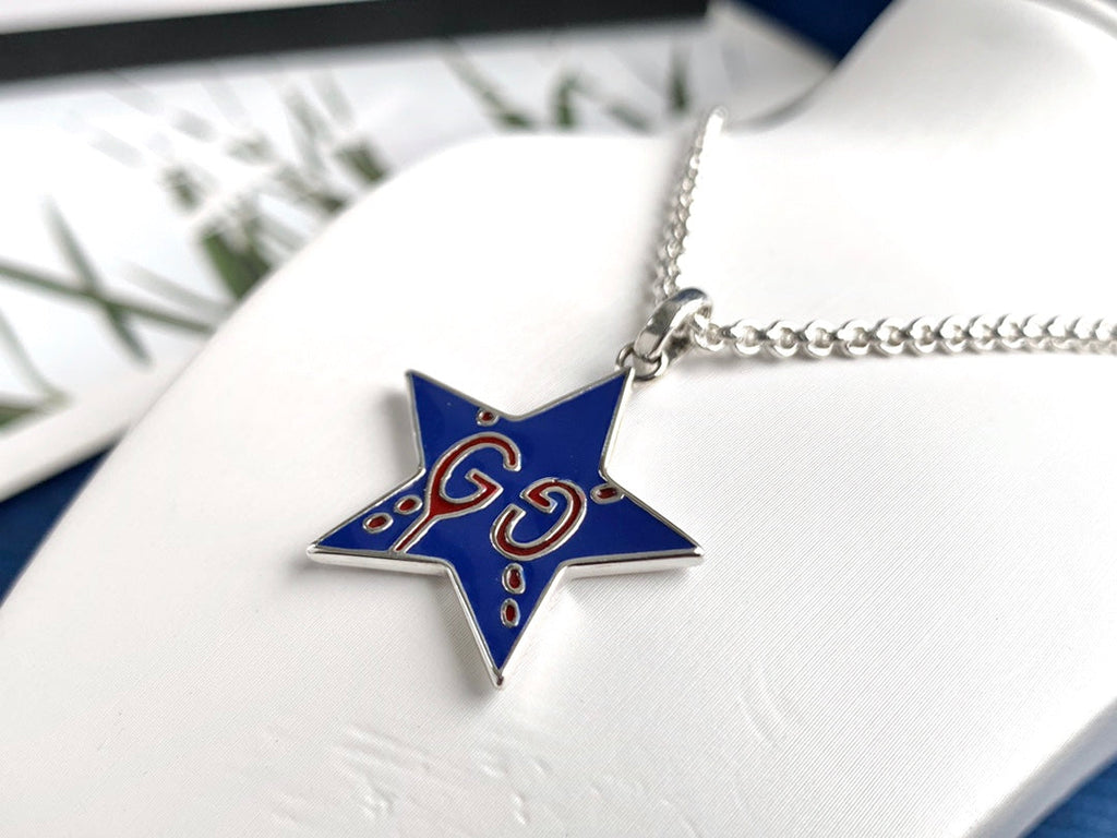 Gucci Ghost GG Star Pendant in Midnight Blue