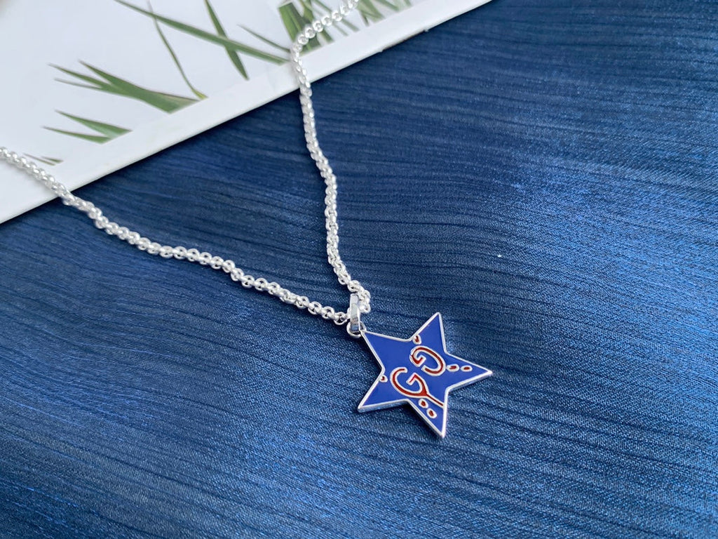 Gucci Ghost GG Star Pendant in Midnight Blue