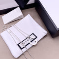 Gucci Sterling Silver Letter Double G Logo Pendant Versatile Necklace