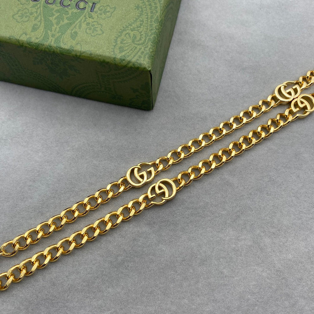 Gucci GG Double G Crystal Necklace