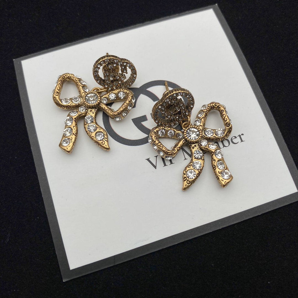 Gucci GG Bow Earrings Gold