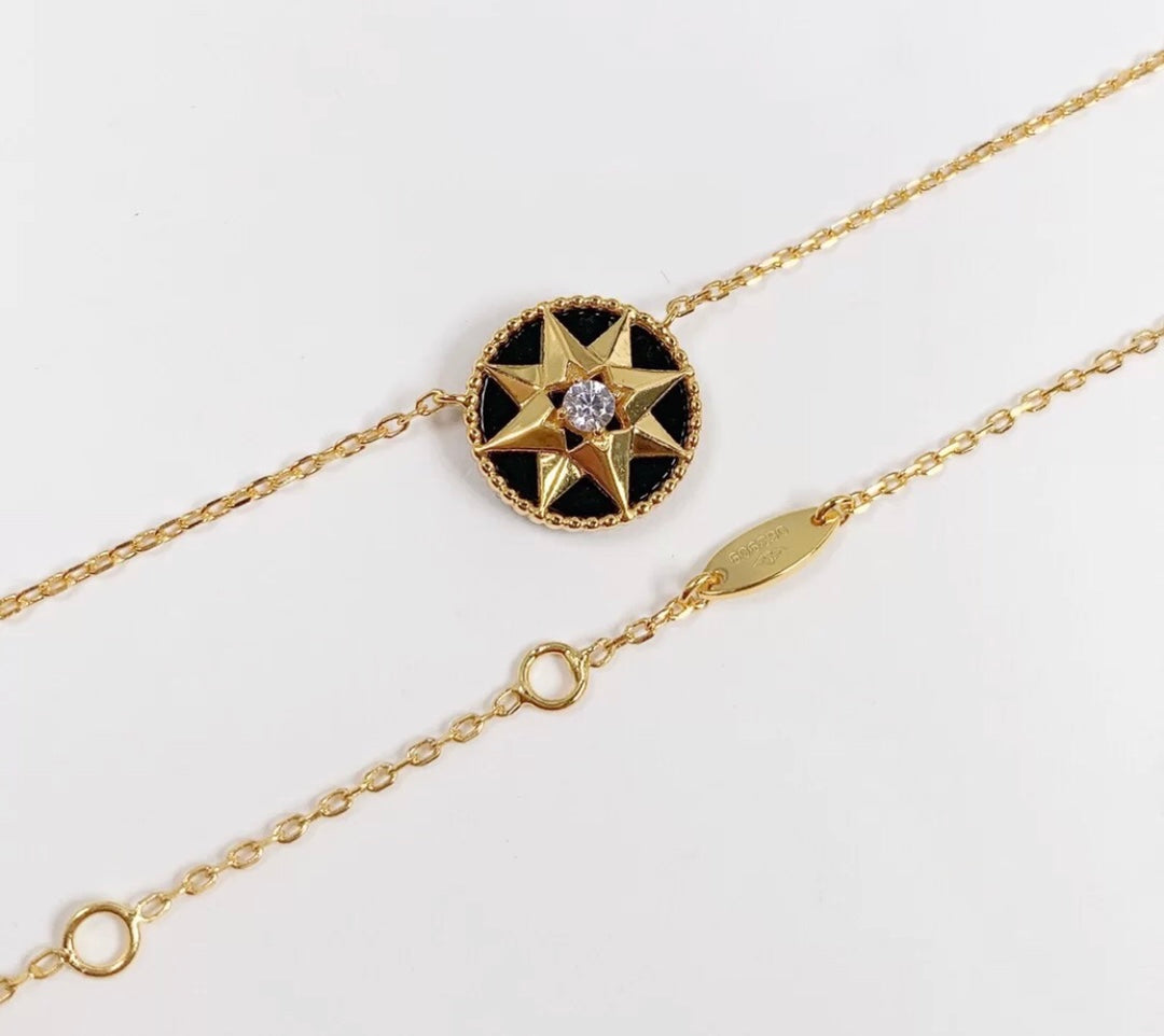 Dior CD Natural Black Onyx Compass Necklace Victoire