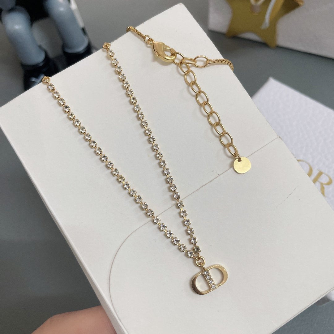 Dior CD Chain Cubic Zirconia Necklace