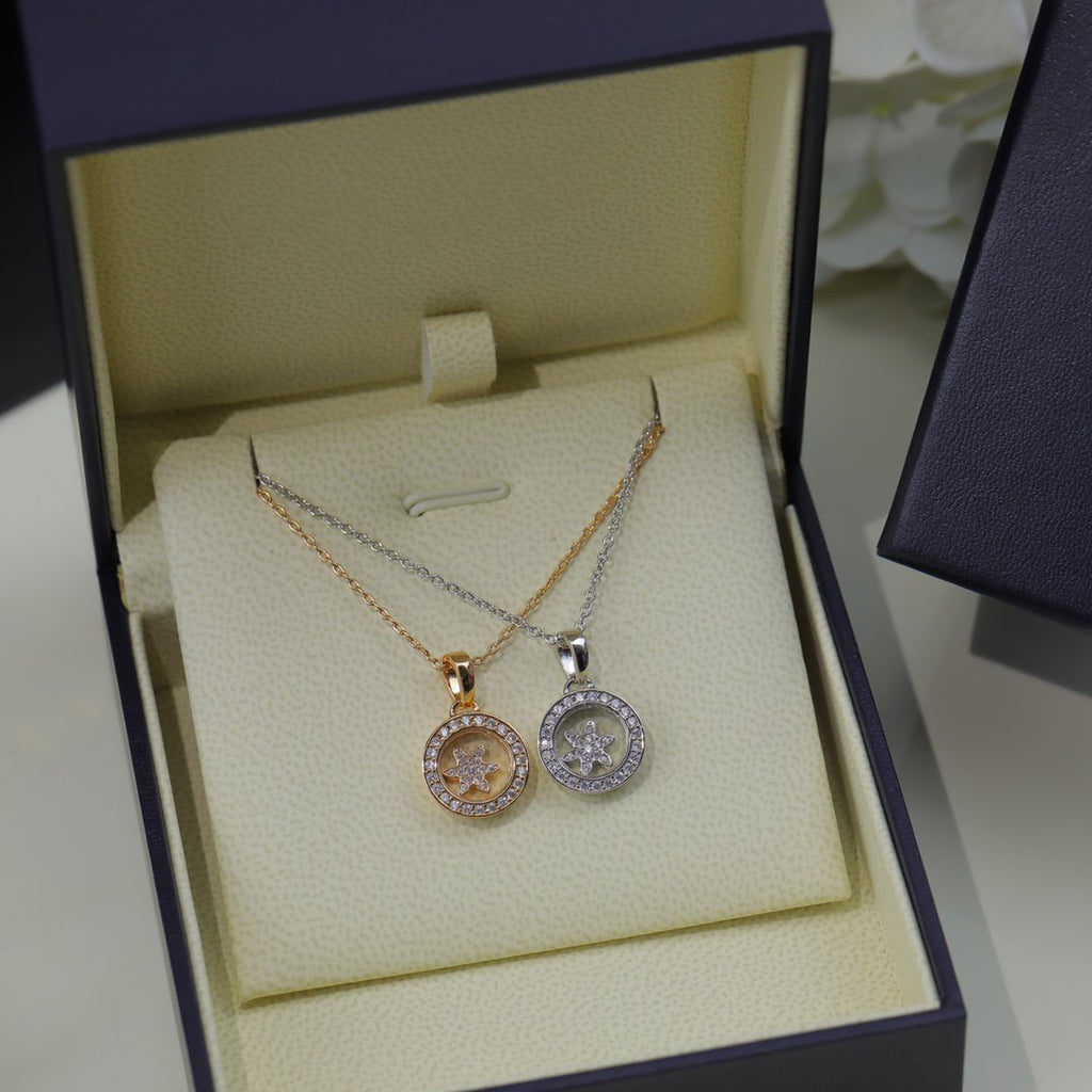 Chopard Happy Heart Pendant Cubic Zirconia Pink Gold Necklace