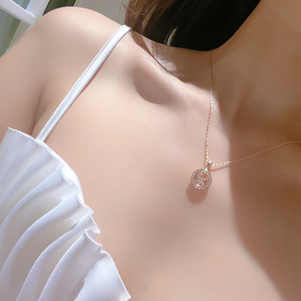 Chopard Happy Heart Pendant Cubic Zirconia Pink Gold Necklace