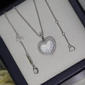Chopard Happy Heart White MOP Necklace Silver Cubic Zirconia - 55231