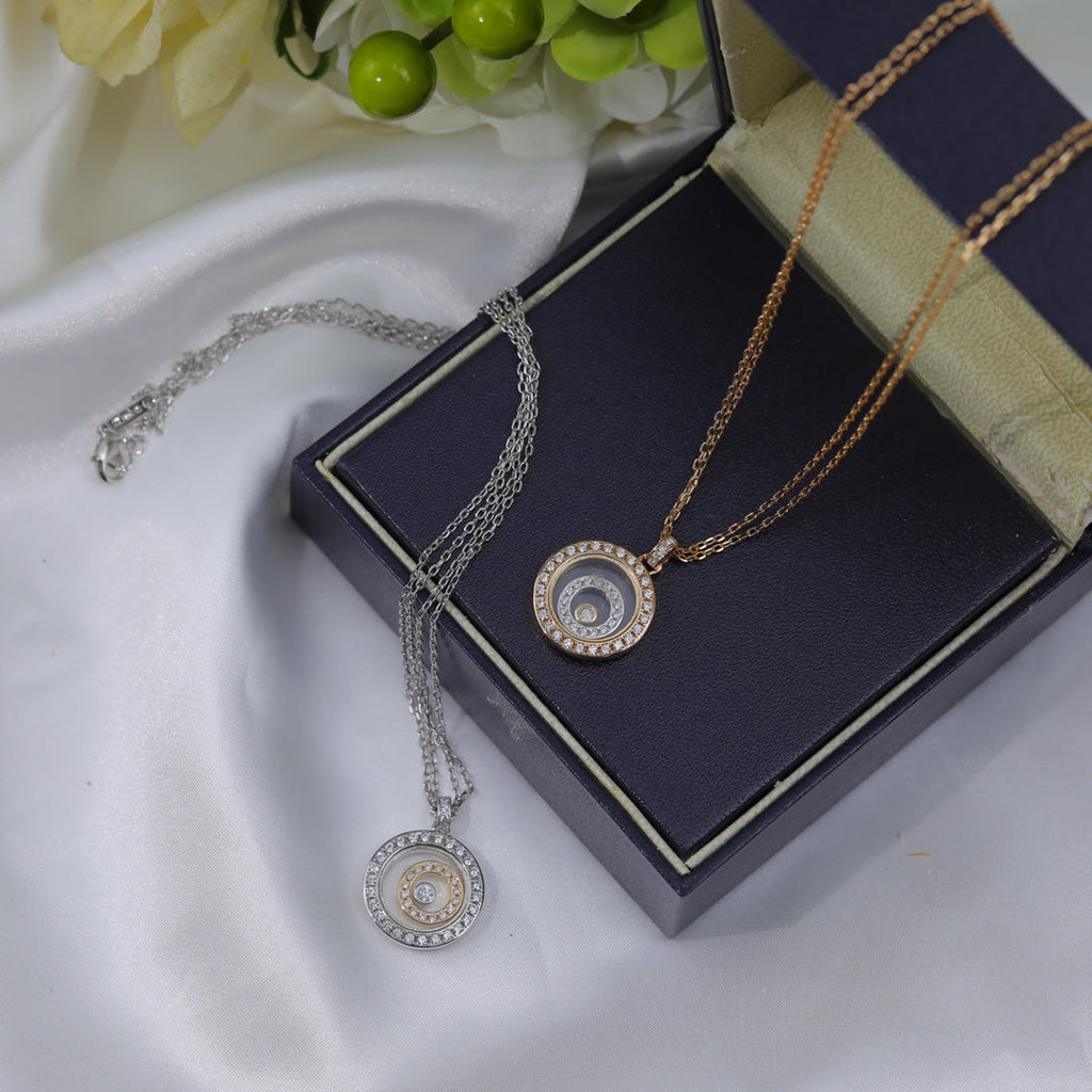 Chopard Happy Heart Cubic Zirconia Silver Necklace