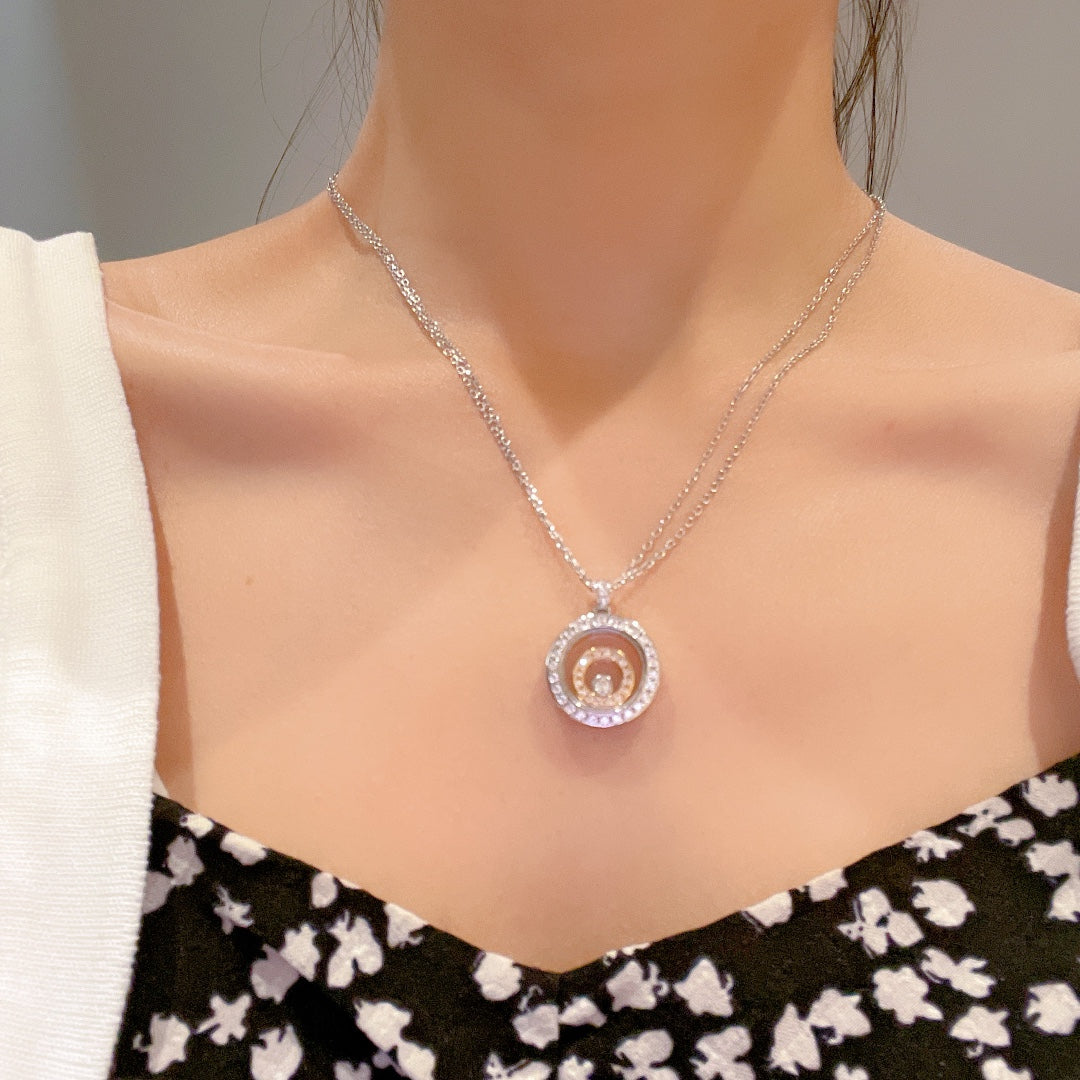 Chopard Happy Heart Cubic Zirconia Silver Necklace