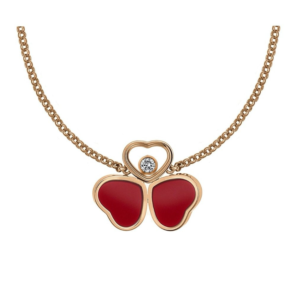 Chopard Happy Wing Carnelian Necklace 1 Cubic Zirconia
