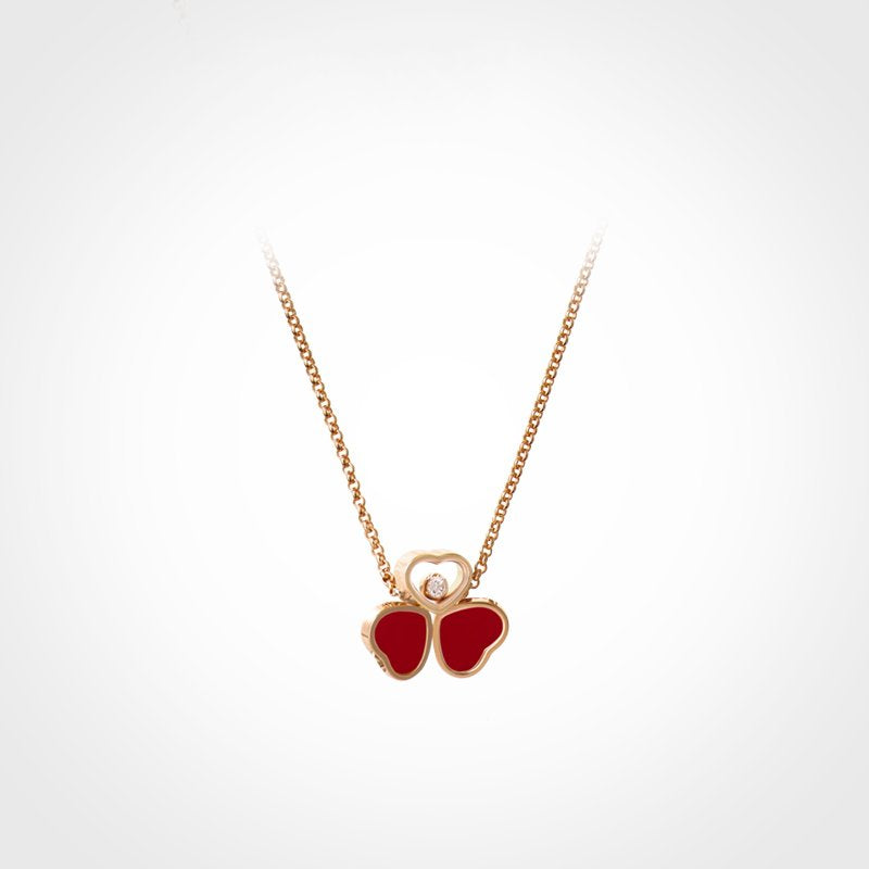 Chopard Happy Wing Carnelian Necklace 1 Cubic Zirconia