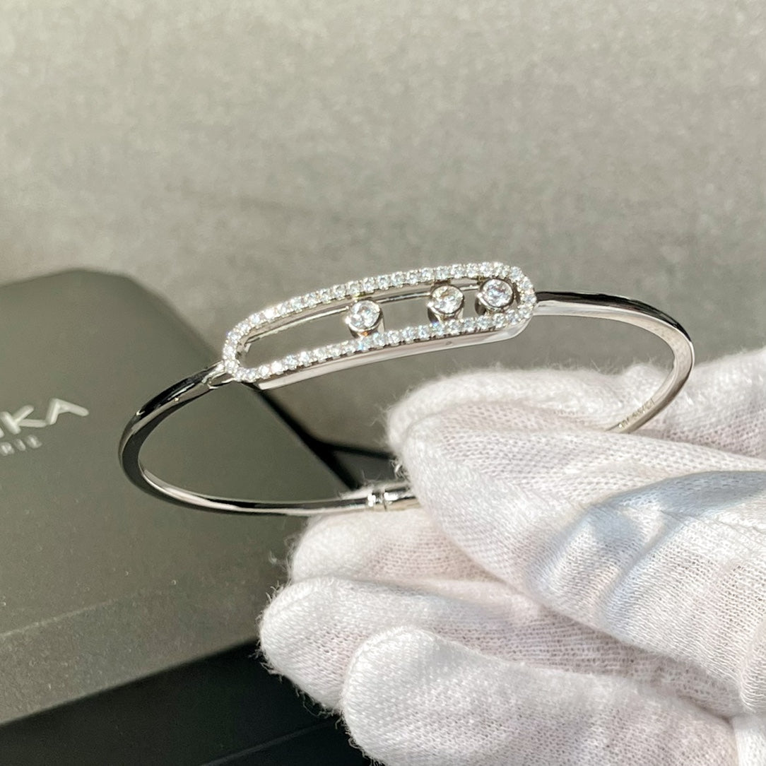 Messika Move Uno Paved Flex Bangle Cubic Zirconia Bracelet