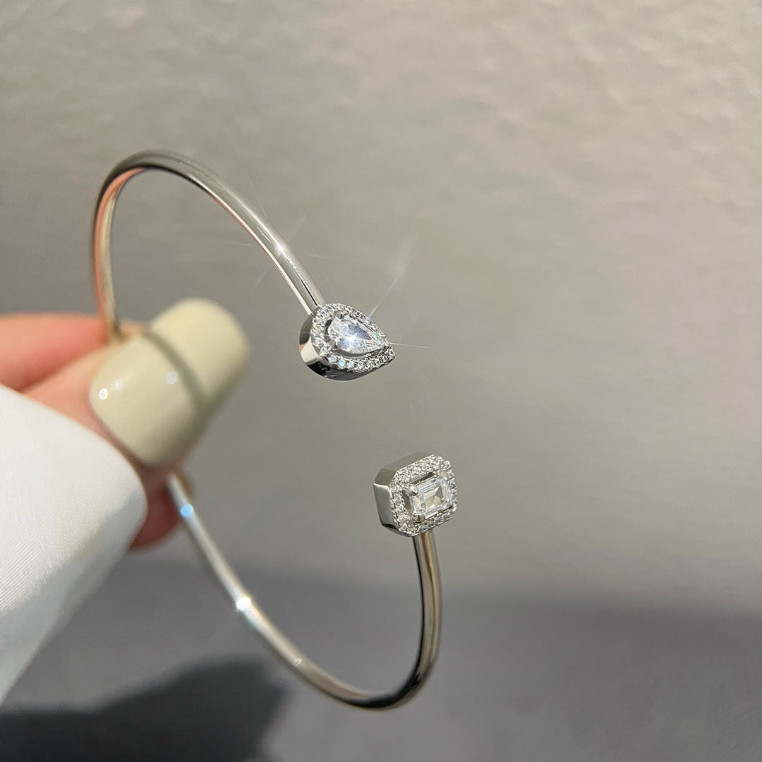 Messika Jonc Flex My Twin Toi & Moi Silver Cubic Zirconia Bracelet