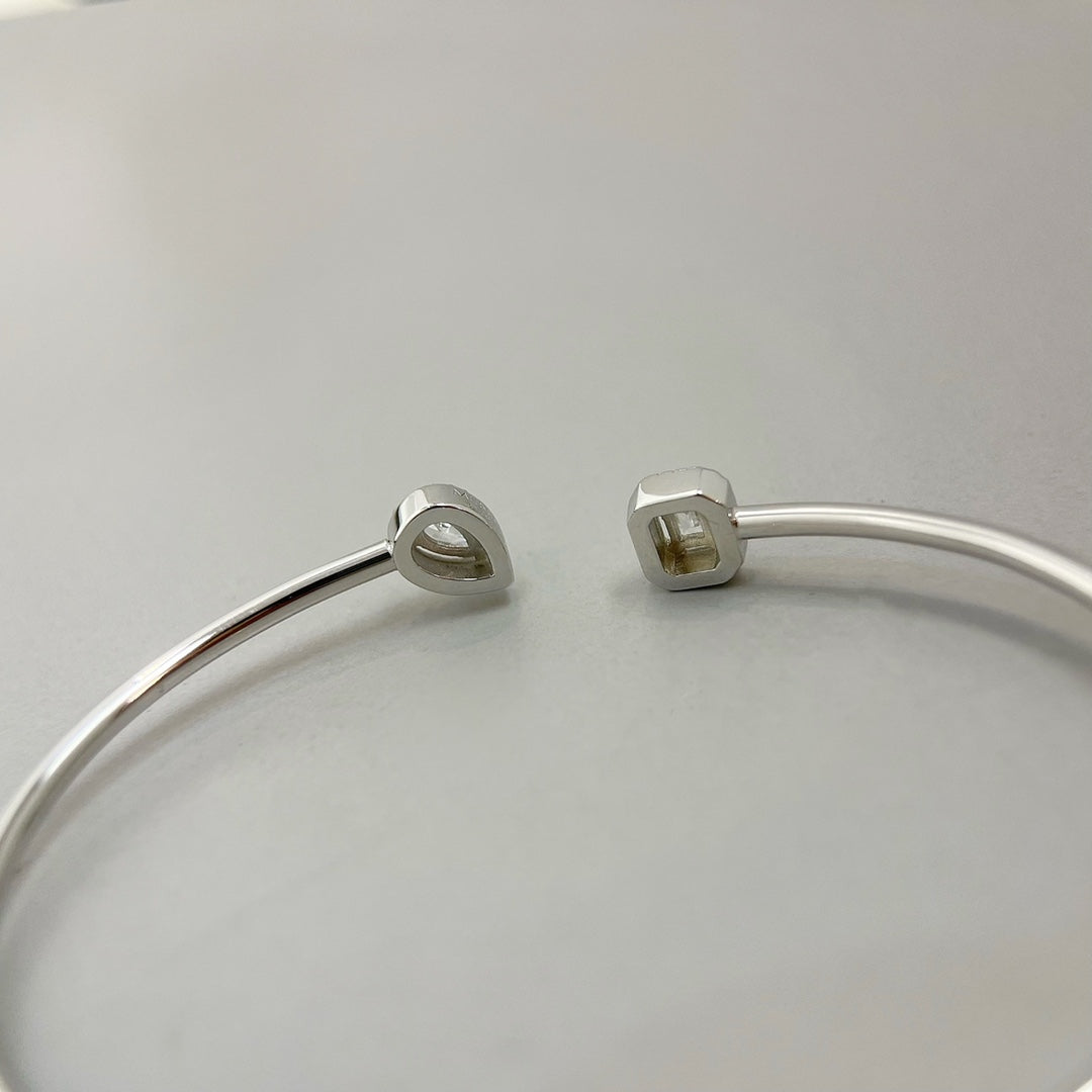 Messika Jonc Flex My Twin Toi & Moi Silver Cubic Zirconia Bracelet