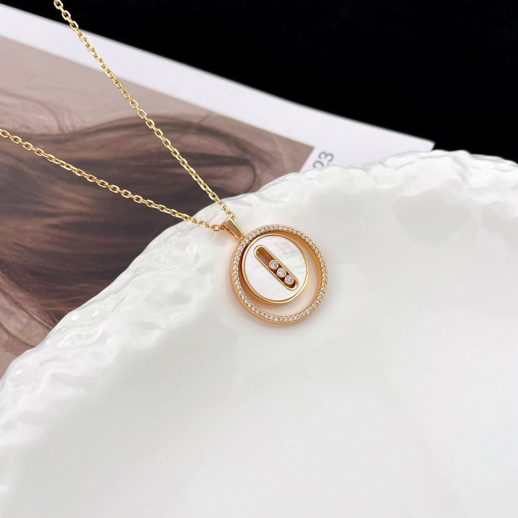 Messika Lucky Move Mm Nacre Blanche Cubic Zirconia Necklace