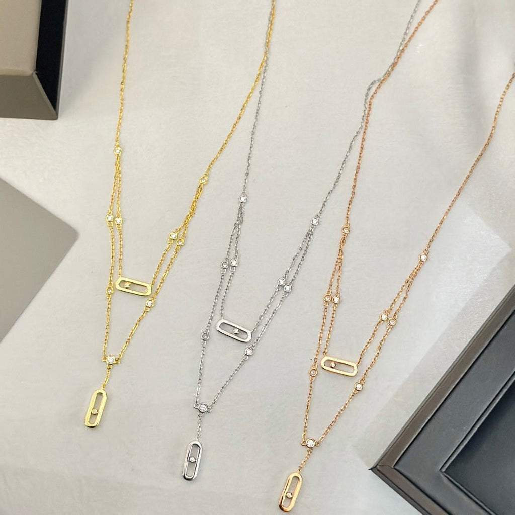 Messika Move Uno 2 Rangs Paved Necklace