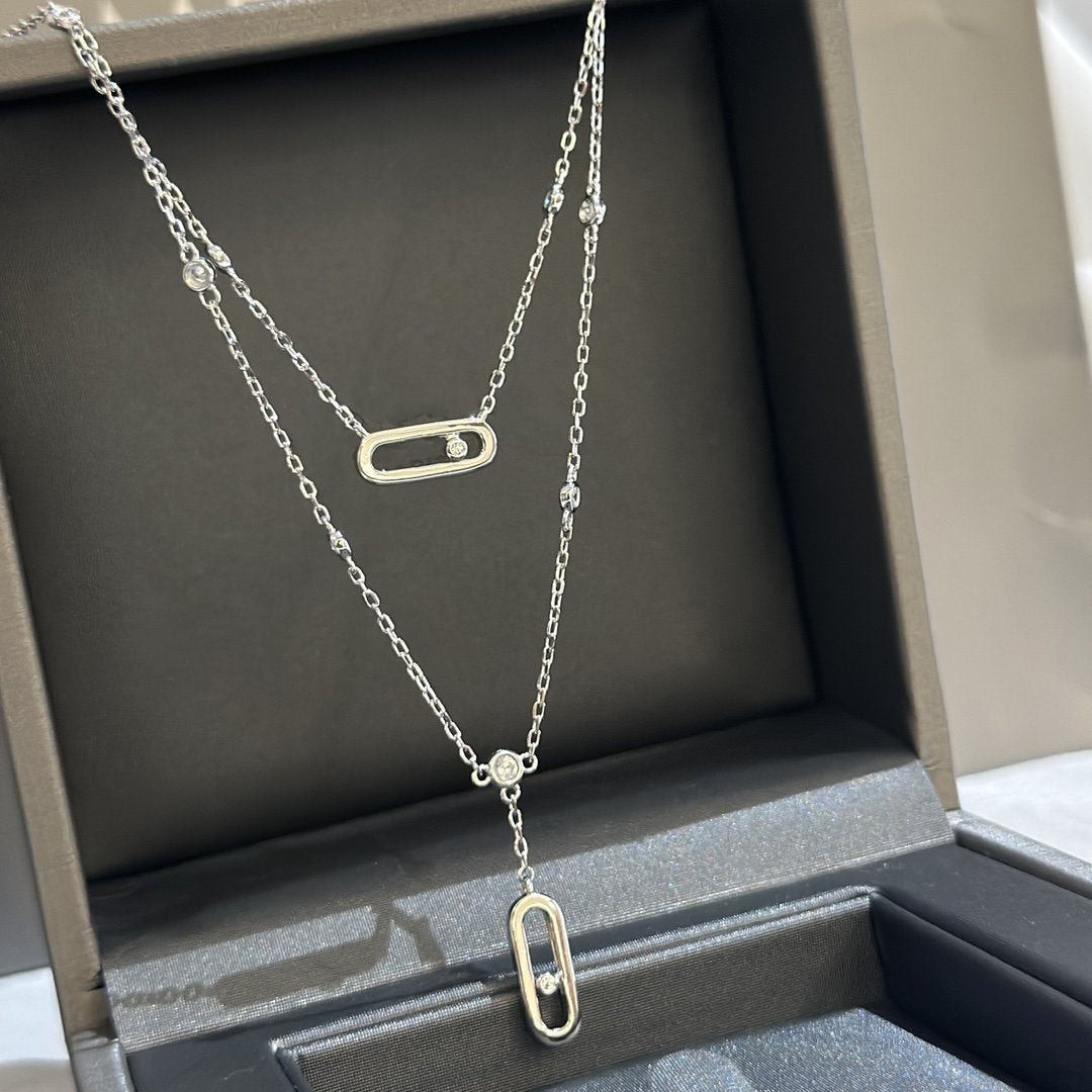 Messika Move Uno 2 Rangs Paved Necklace