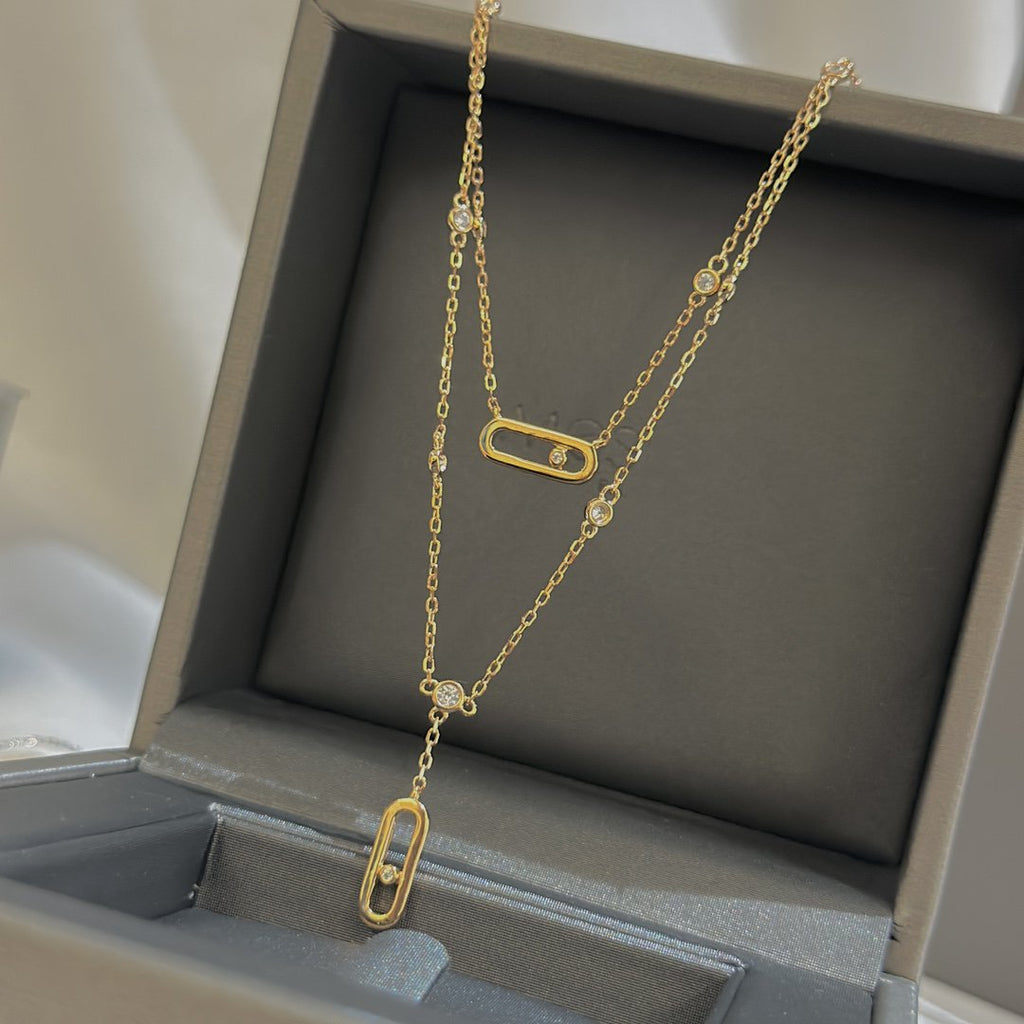 Messika Move Uno 2 Rangs Paved Necklace