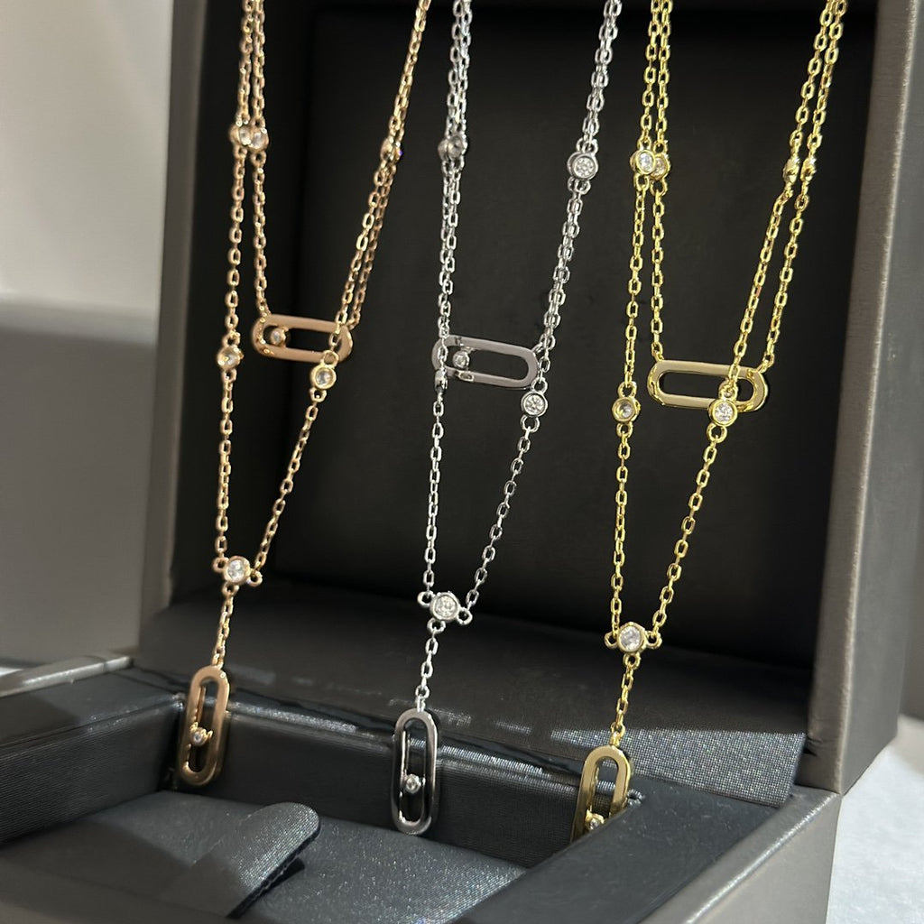 Messika Move Uno 2 Rangs Paved Necklace