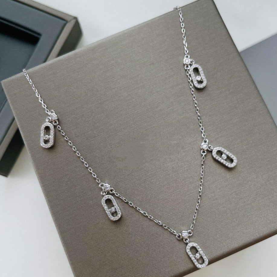 Messika Choker Move Uno Pampille Paved Silver Cubic Zirconia Necklace
