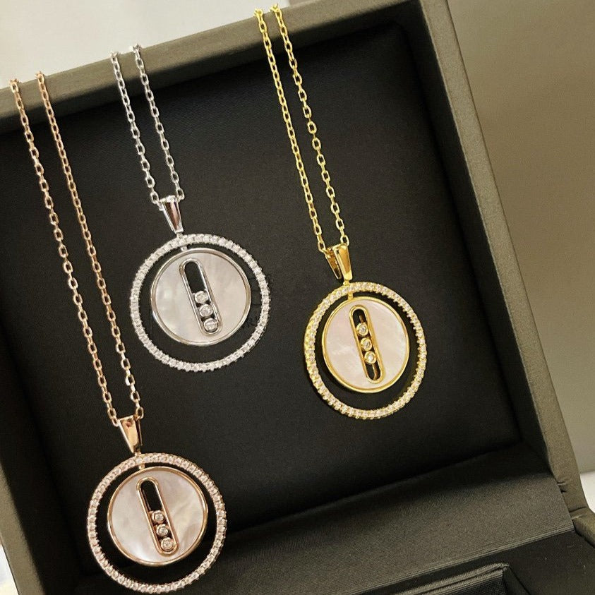 Messika Lucky Move Mm Nacre Blanche Cubic Zirconia Necklace