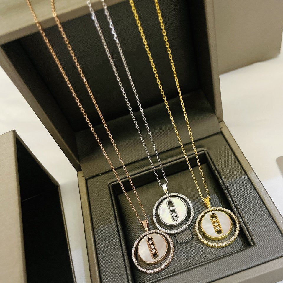 Messika Lucky Move Mm Nacre Blanche Cubic Zirconia Necklace