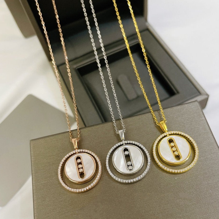 Messika Lucky Move Mm Nacre Blanche Cubic Zirconia Necklace