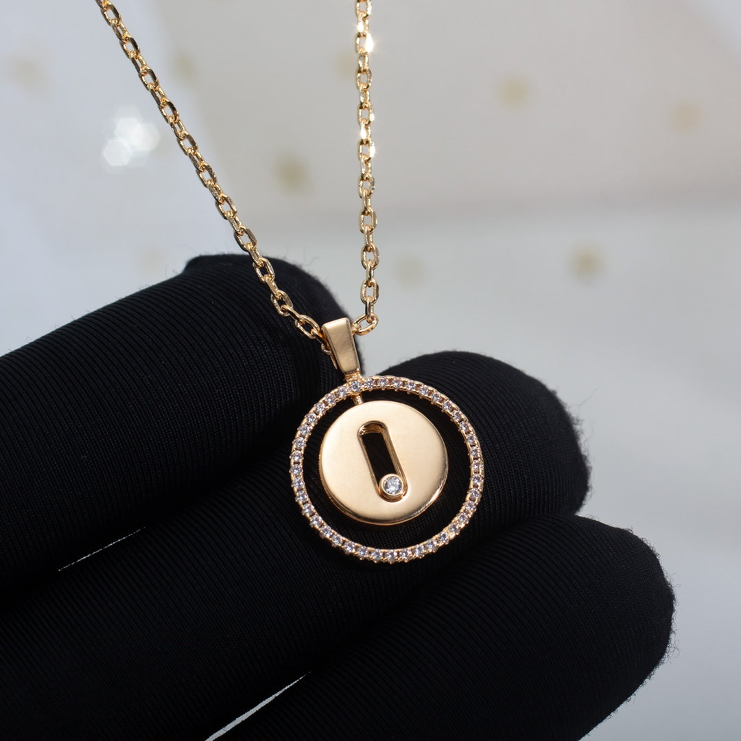 Messika Lucky Move PM Necklace Pink Gold Cubic Zirconia