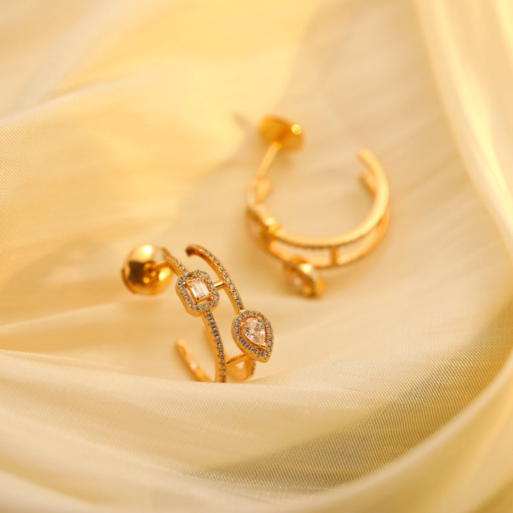 Messika Creoles My Twin 2 Rangs Silver Cubic Zirconia Earrings
