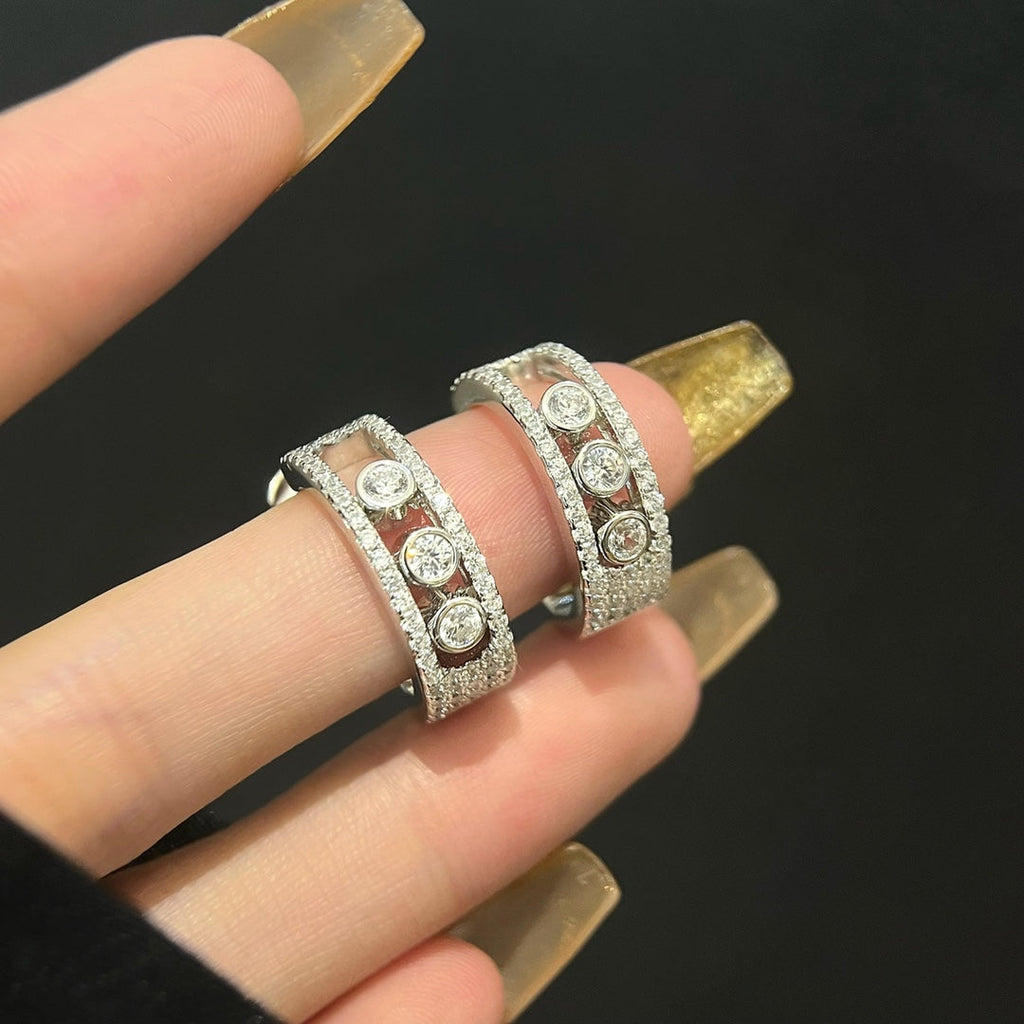 Messika Creoles Move Paved Silver Cubic Zirconia Earrings
