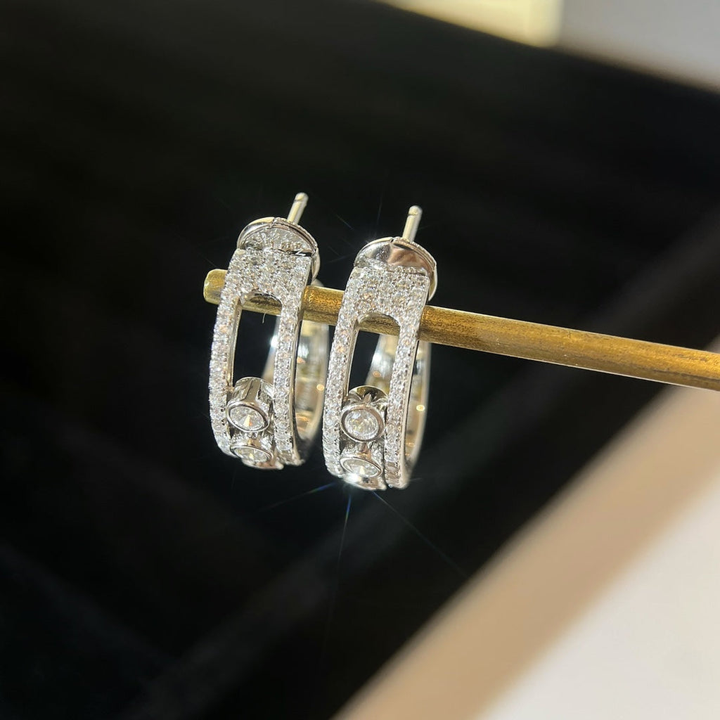 Messika Creoles Move Paved Silver Cubic Zirconia Earrings