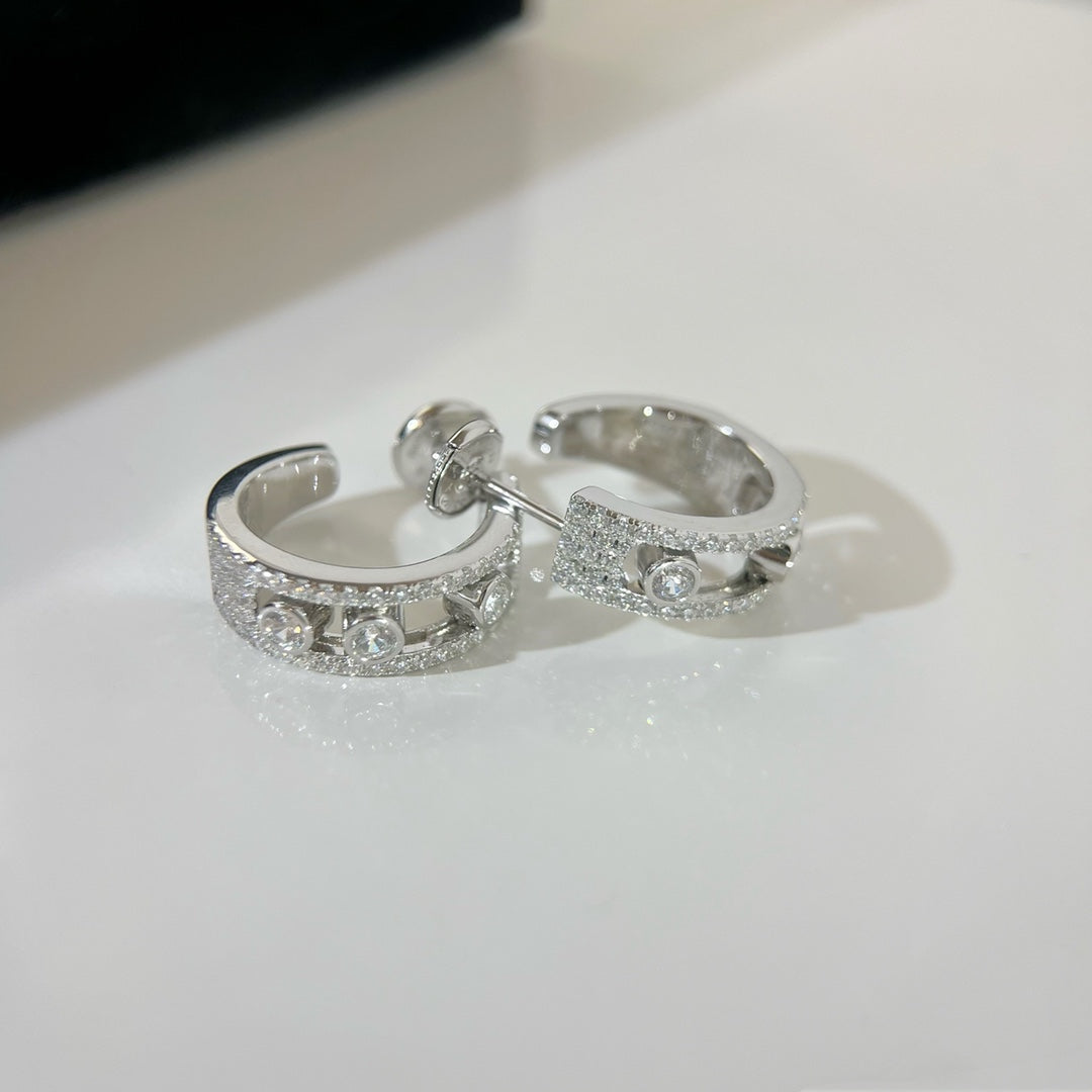 Messika Creoles Move Paved Silver Cubic Zirconia Earrings