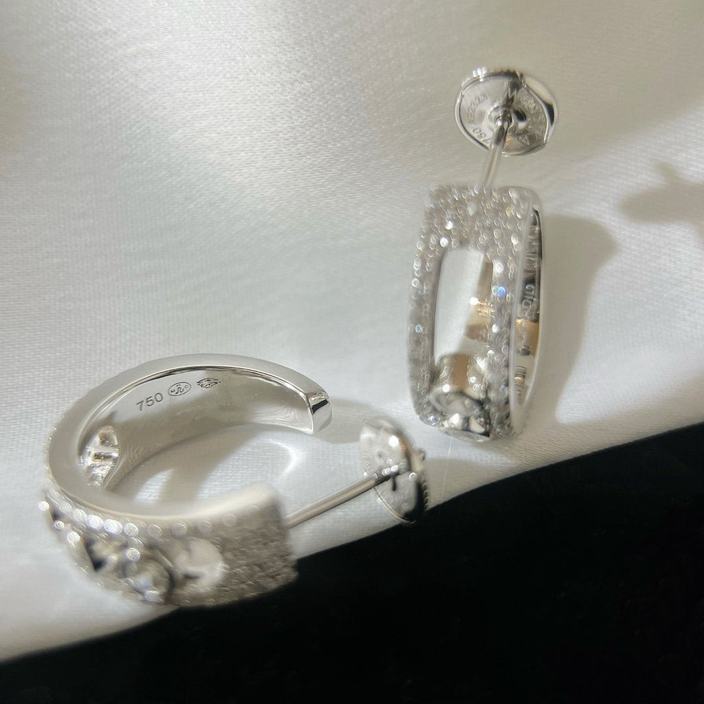 Messika Creoles Move Paved Silver Cubic Zirconia Earrings