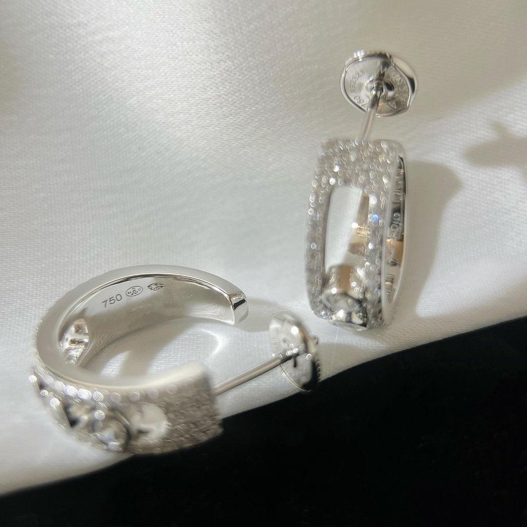 Messika Creoles Move Paved Silver Cubic Zirconia Earrings