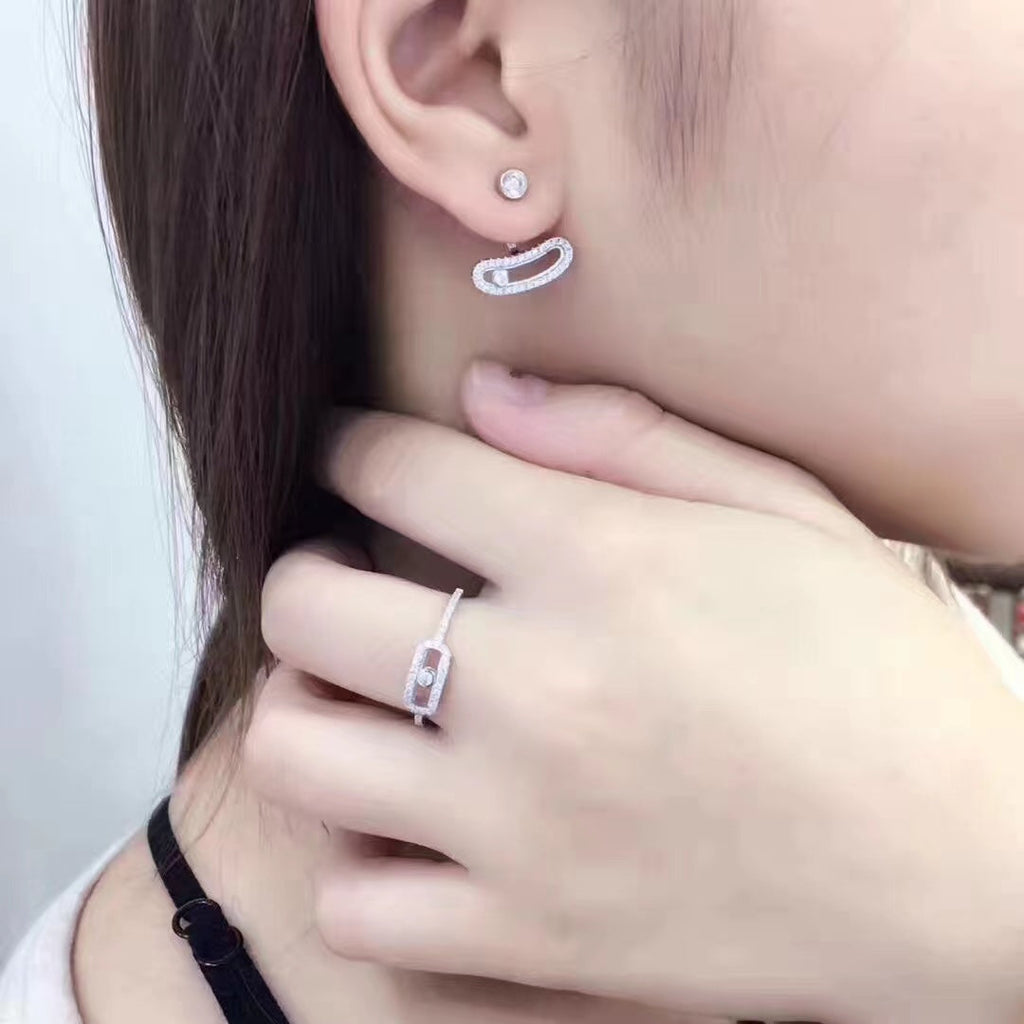 Messika Move Uno Silver Cubic Zirconia Earrings