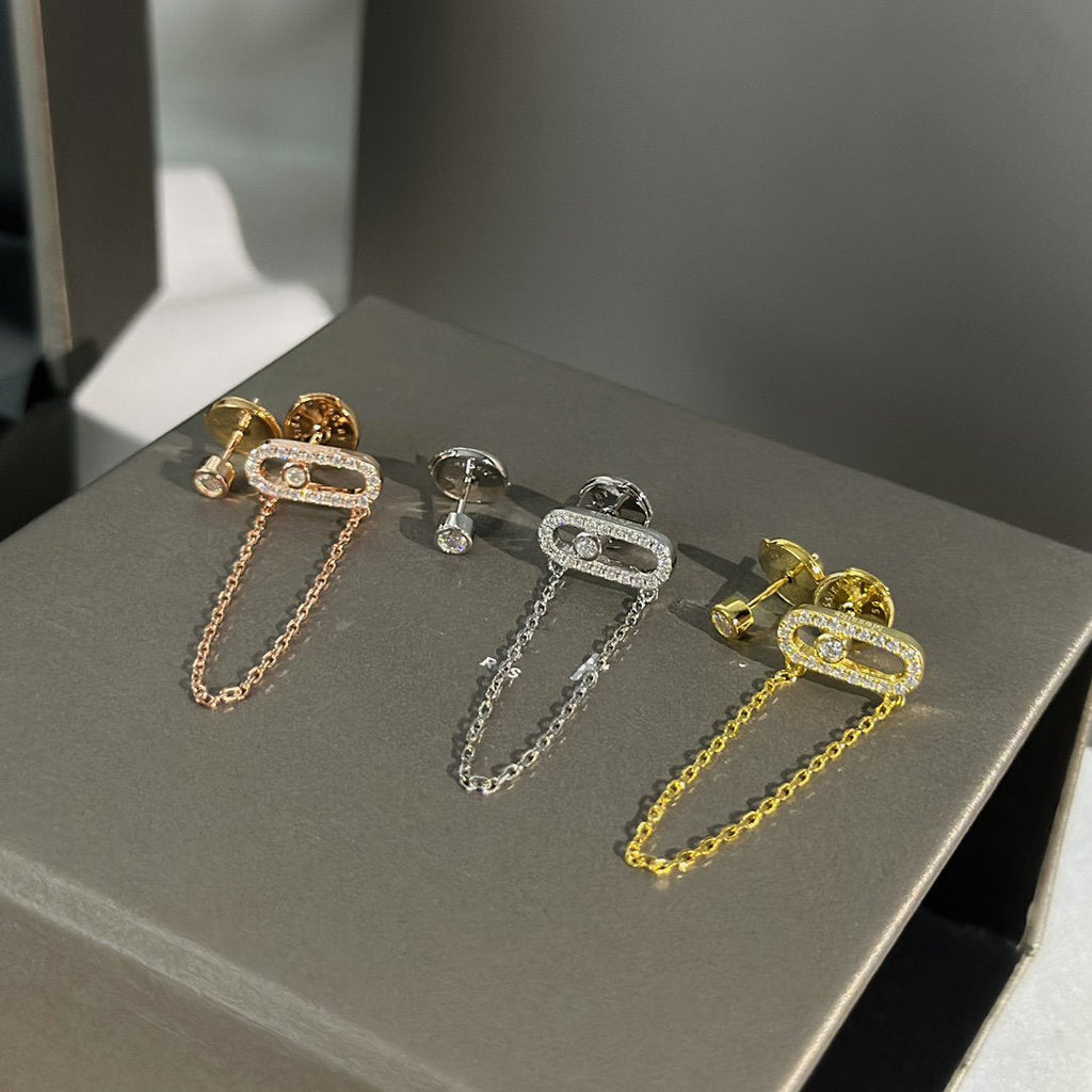 Messika Move Uno Chaine Cubic Zirconia Earrings