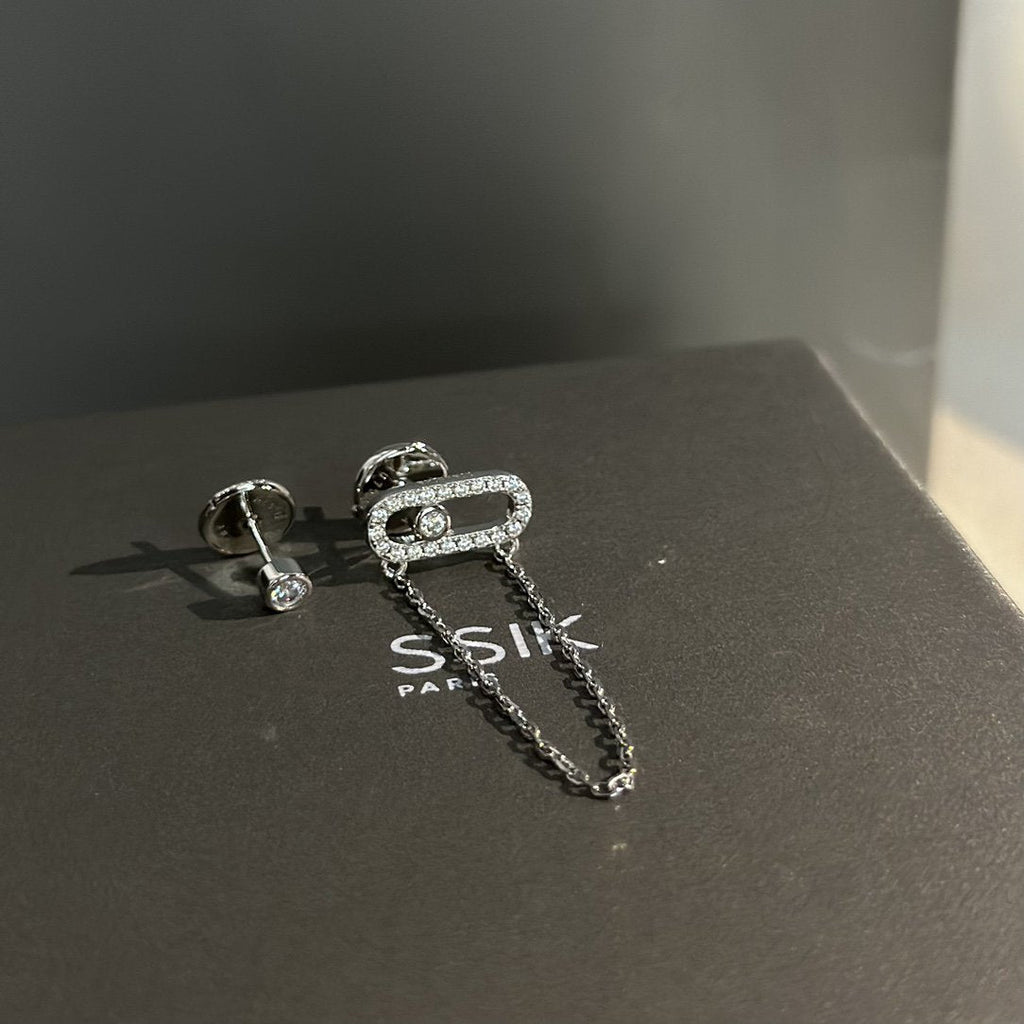 Messika Move Uno Chaine Cubic Zirconia Earrings