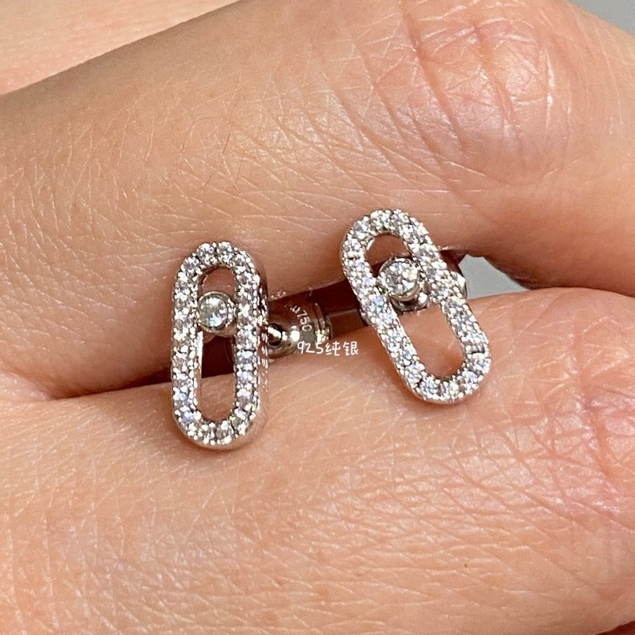 Messika Move Uno Paved Cubic Zirconia Earrings