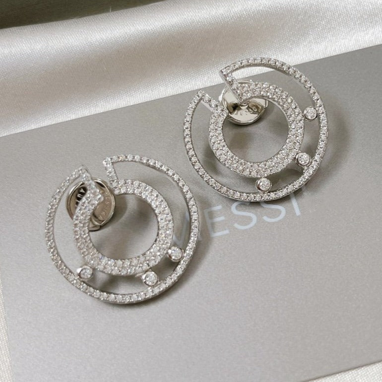 Messika Creoles Move Romane Paved Silver Cubic Zirconia Earrings