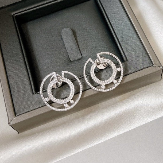 Messika Creoles Move Romane Paved Silver Cubic Zirconia Earrings